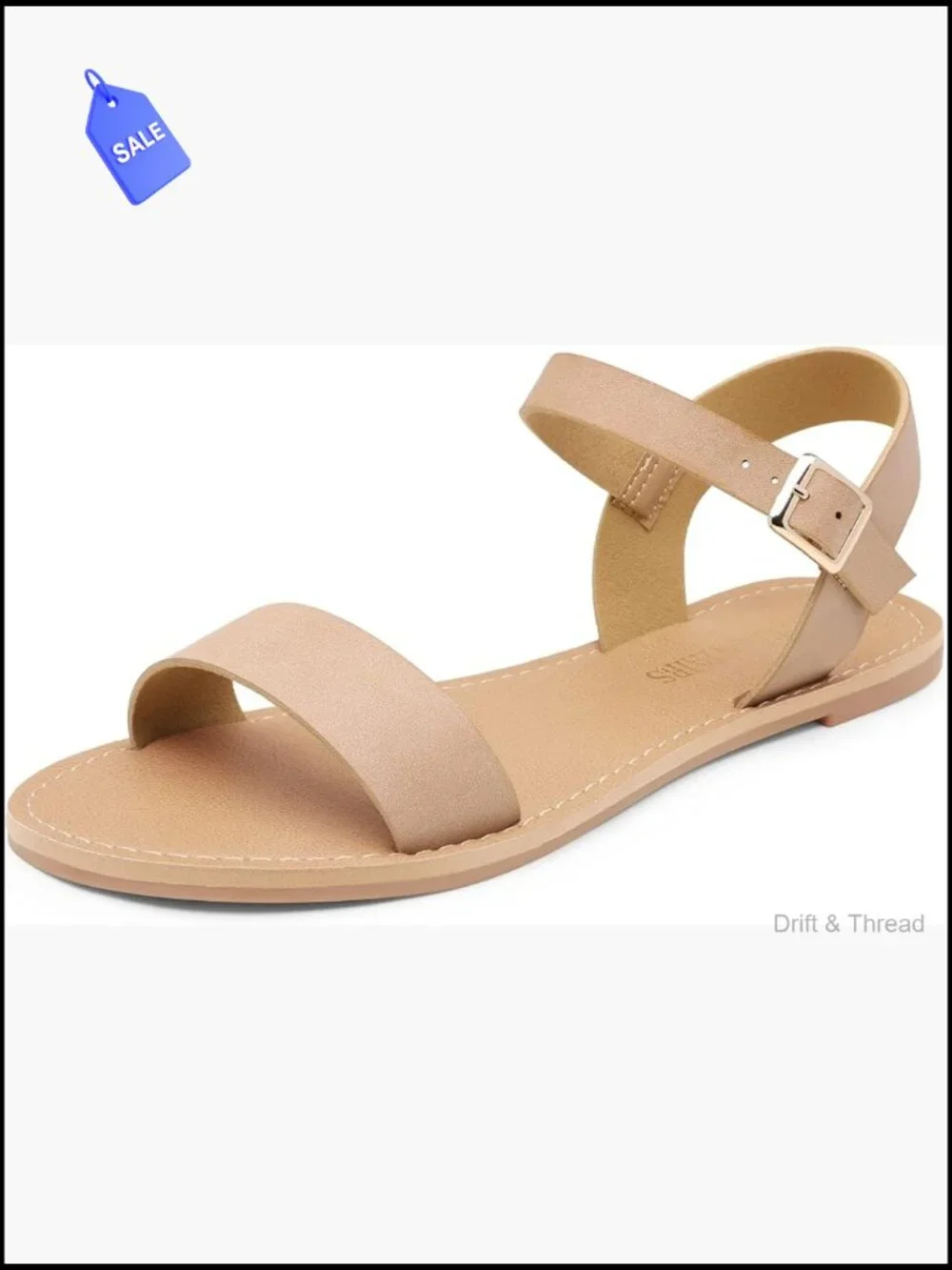 Womens Ankle Strap Flat Sandals Open Toe Buckle Summer Dressy Sandals